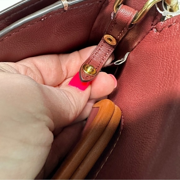 Coach Ladies Dinky Crystal Pink Leather Chain Strap Crossbody Bag Nude Pink - Picture 11 of 14